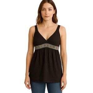 Johnny Was Black Tunic Tank, Size Small